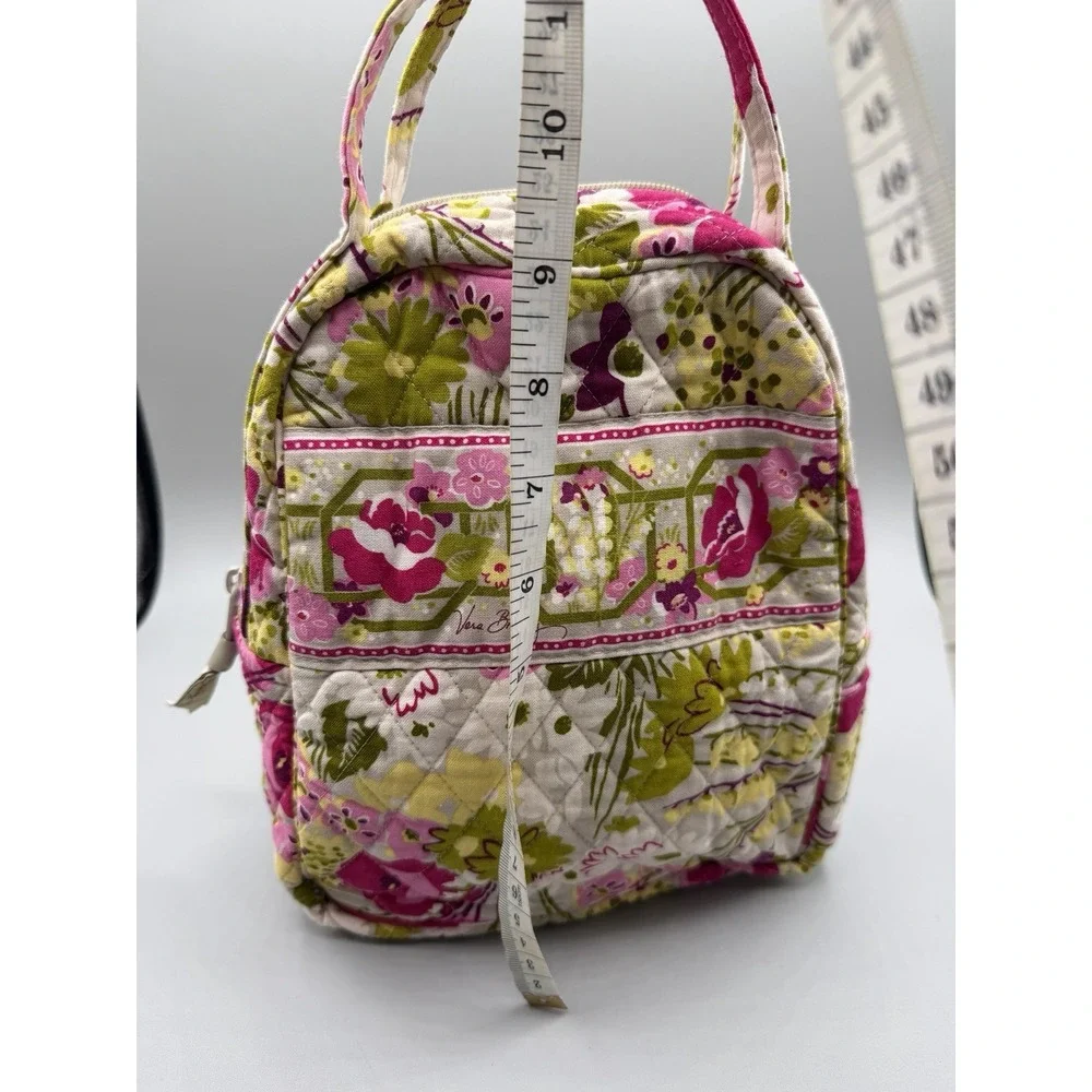 Vera Bradley Floral Quilted Cotton Insulated Zip Lunch Bag With Handle Medium